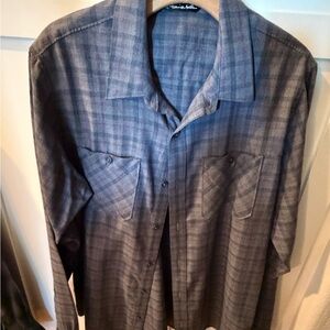 Travis Mathew Blue Plaid Shirt